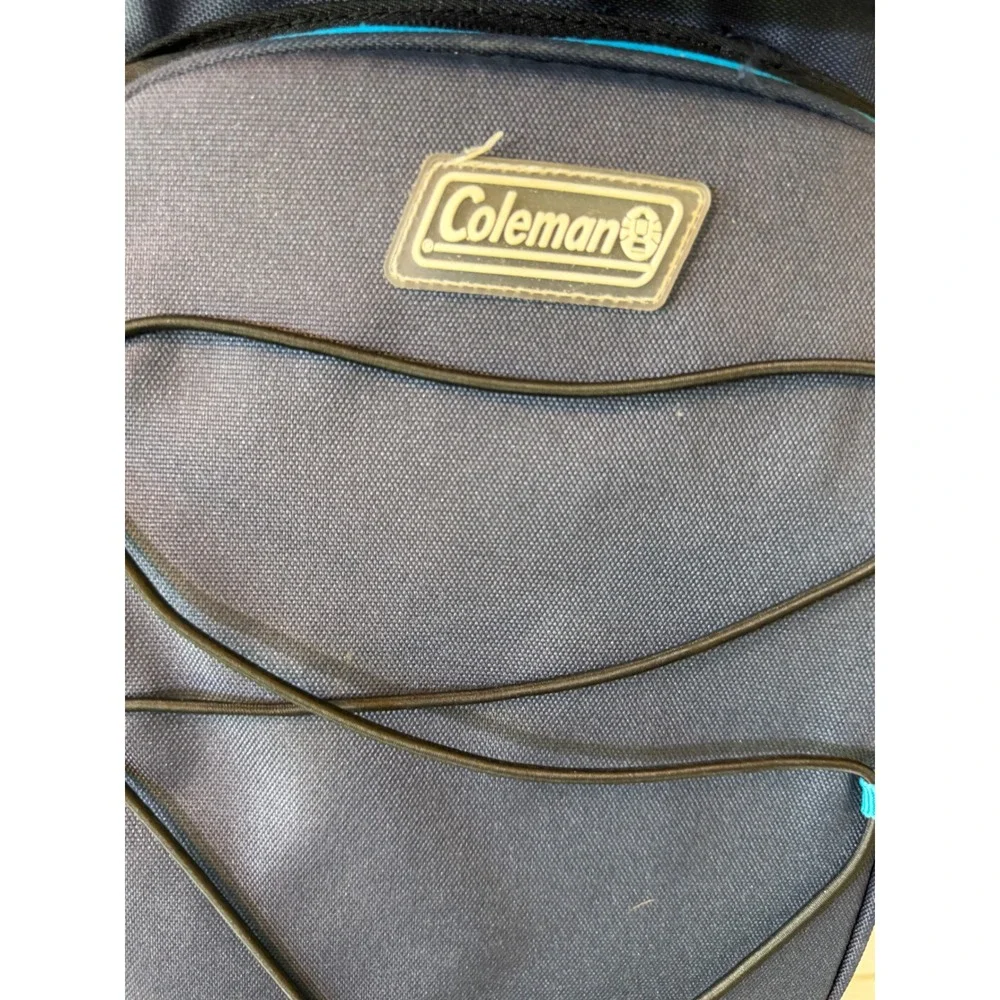 Coleman Insulated Backpack Cooler Navy Blue Turquoise Soft Sided Hiking Bag